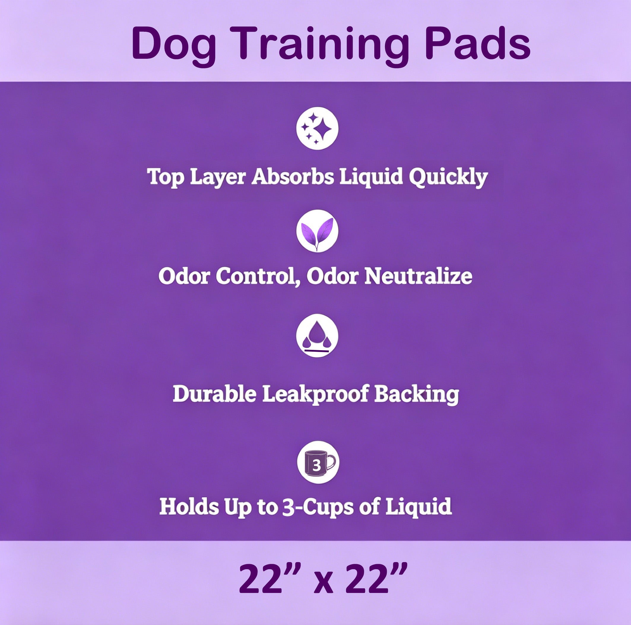 Vacayinsider Puppy Pads 22x22 in - Lavender Scented 30CT