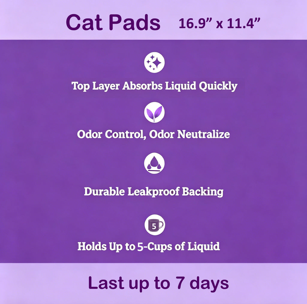Vacayinsider Cat Litter Pads 16.9x11.4 in - Lavender Scented 40CT