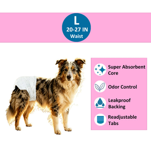 Disposable Female Dog Diaper - Comfortable Fit L