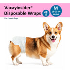 Vacayinsider Disposable Female Dog Diaper - Comfortable Fit M (18-25 in Waist)