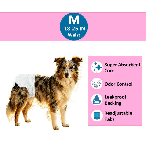 Disposable Female Dog Diaper - Comfortable Fit M