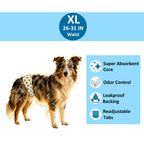 Disposable Male Dog Wrap - Paw Print Design XL