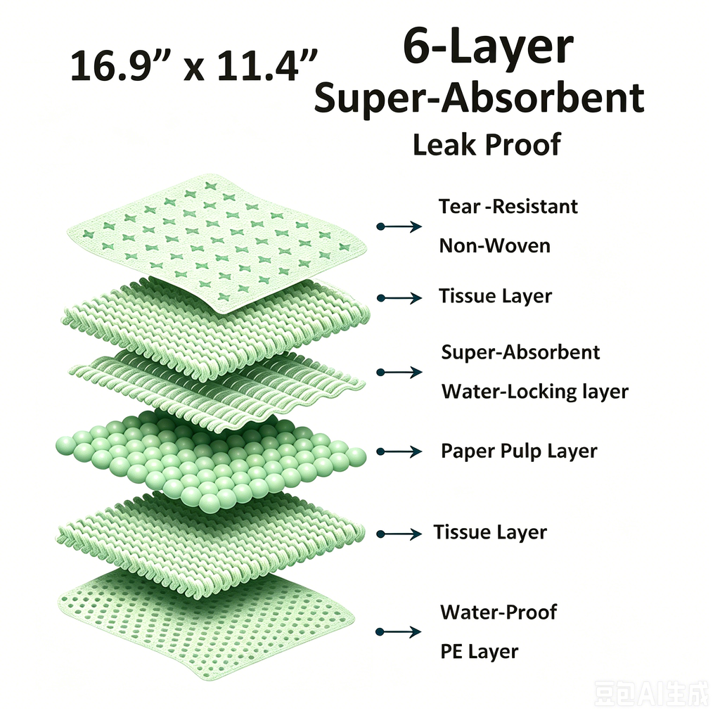 Vacayinsider Cat Litter Pads 16.9x11.4 in - Light Green 20CT